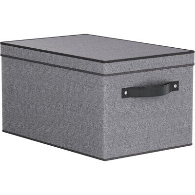 Storage Box with Handles,7.1x9.1x13 In,Gray Bin,1-Pack | Clothing Storage Boxes for Shoes,Closet Organizers with Handles and PP Plastic Board,Fabric Cubes for Organizing