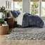 Ensembles de literie pour très grand lit de qualité supérieure en jacquard de polyester bleu marine Modern Home
