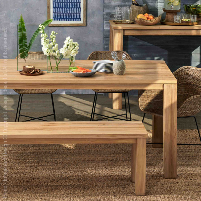 Loredana Teak Solid Wood Dining Table, 30" H x 96" W x 36.2" D