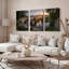 Ensemble de 3 tableaux sur toile représentant un pont de pierre, pour la décoration du salon et de la chambre.-129073098