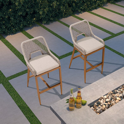 Davan Outdoor 24.8" Bar Stool with Cushion