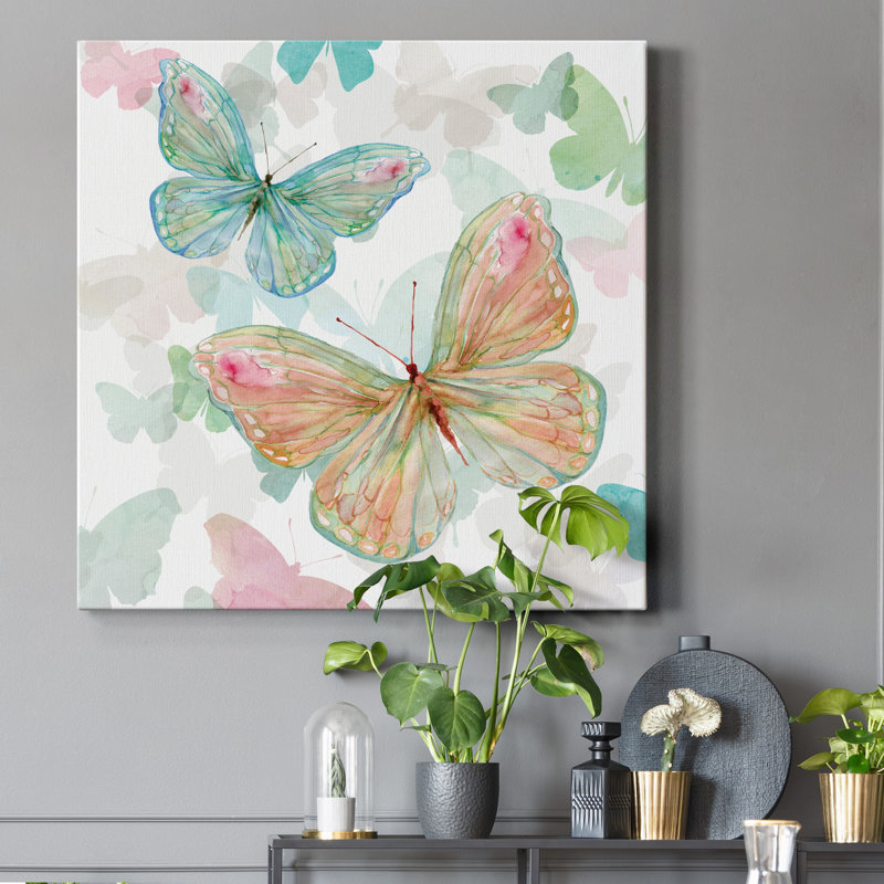 Asbury Garden Butterflies II - impression sur toile tendue, H 32 po x l 32 po x P 1 po