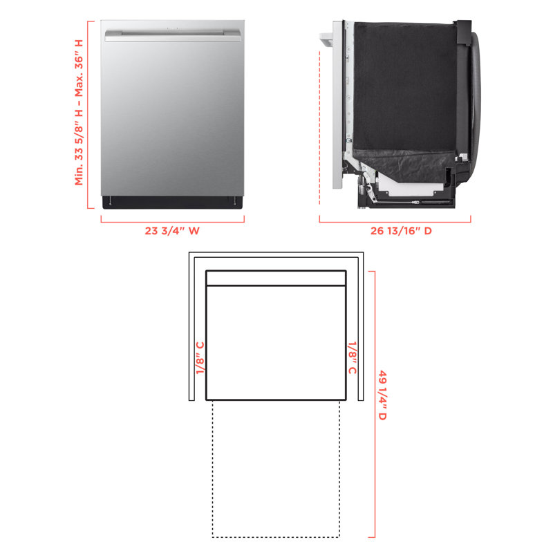 Lg Studio Smart Top Control Dishwasher With 1-Hour Wash & Dry, Quadwash Pro, Truesteam And Dynamic Heat Dry, Silver
