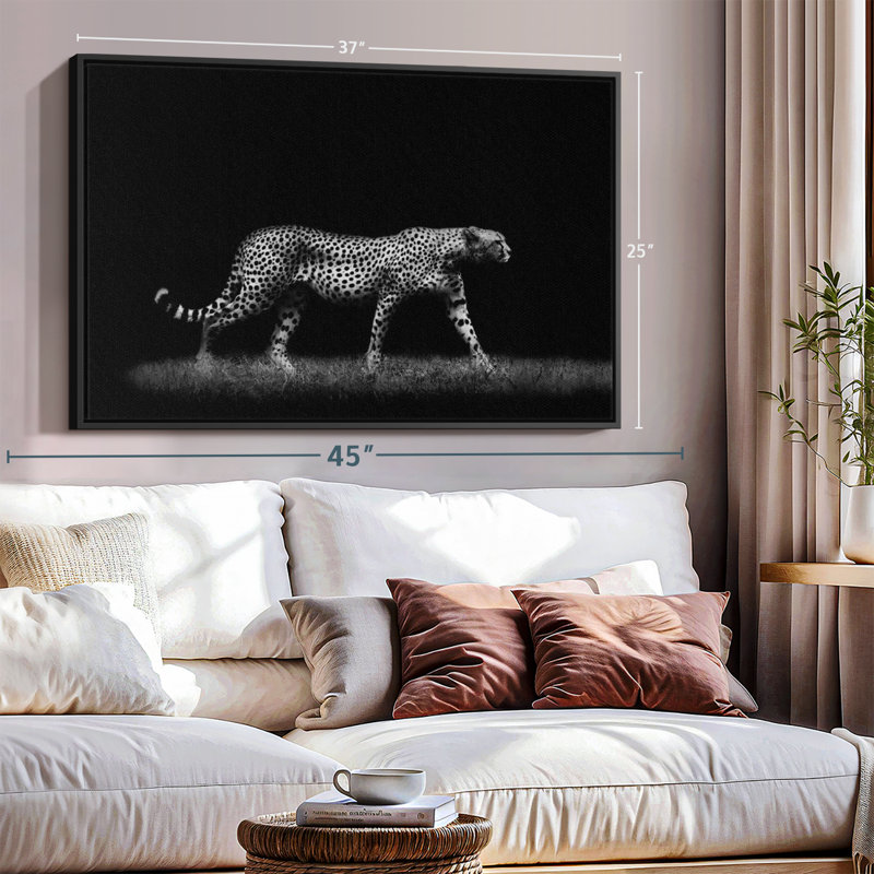 Animal "Impression sur toile monochrome", H 25 po x l 37 po