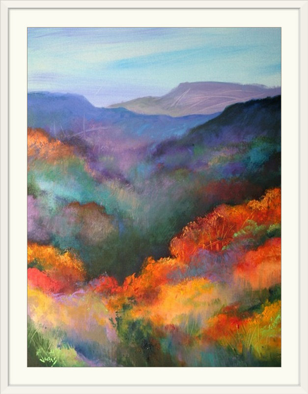 «The Hills Are Alive» par Aniesa, reproduction d'art, H 32 po x l 26 po, Impression encadrée, Blanc
