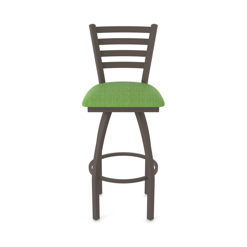 Jackie Swivel Stool, Bronze, Bar Stool (30" Seat Height), Fabric-Graph Parrot