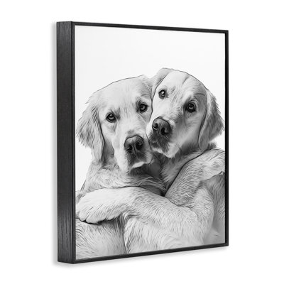 Two Hugging Dogs Framed Giclee Art by Annalisa Latella