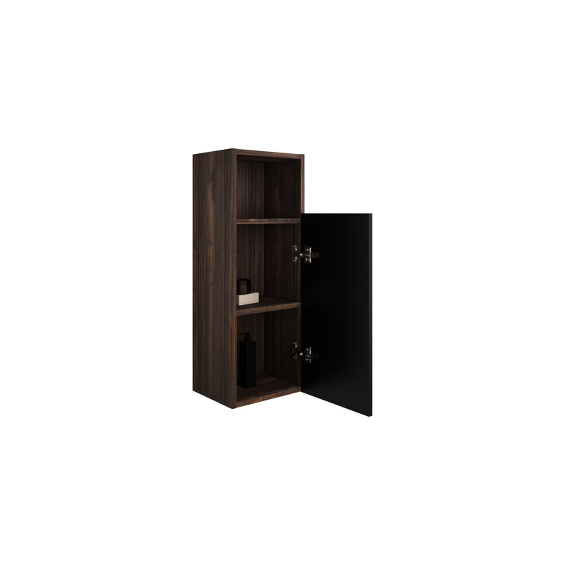 Bathroom Unit - Black & Walnut, Chic Look Cabinetry Walnut For Organization