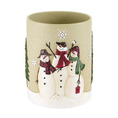 Snowmen Gathering Bath Wastebasket