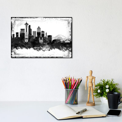 Seattle Skylines - Wrapped Canvas Print