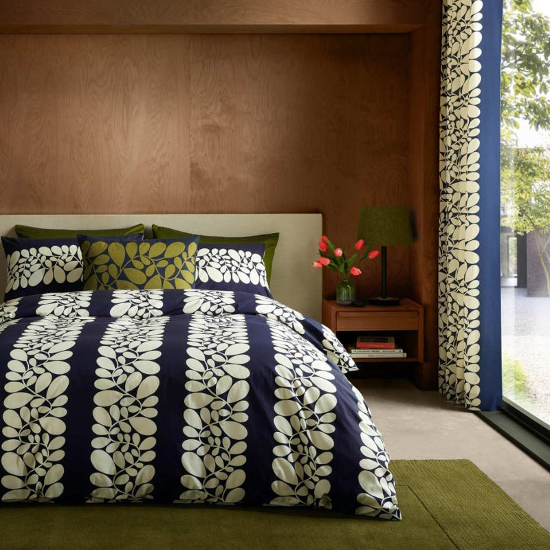 Orla Kiely Sycamore Stripe Duvet Cover Set, Kingsize Duvet Cover + 2 Standard Pillowcase