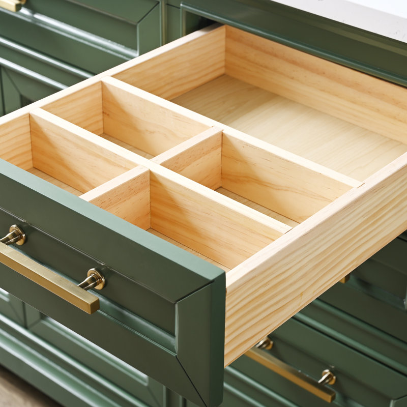 Thompson 60" W Single Bathroom Vanity, Evergreen/Brushed Gold