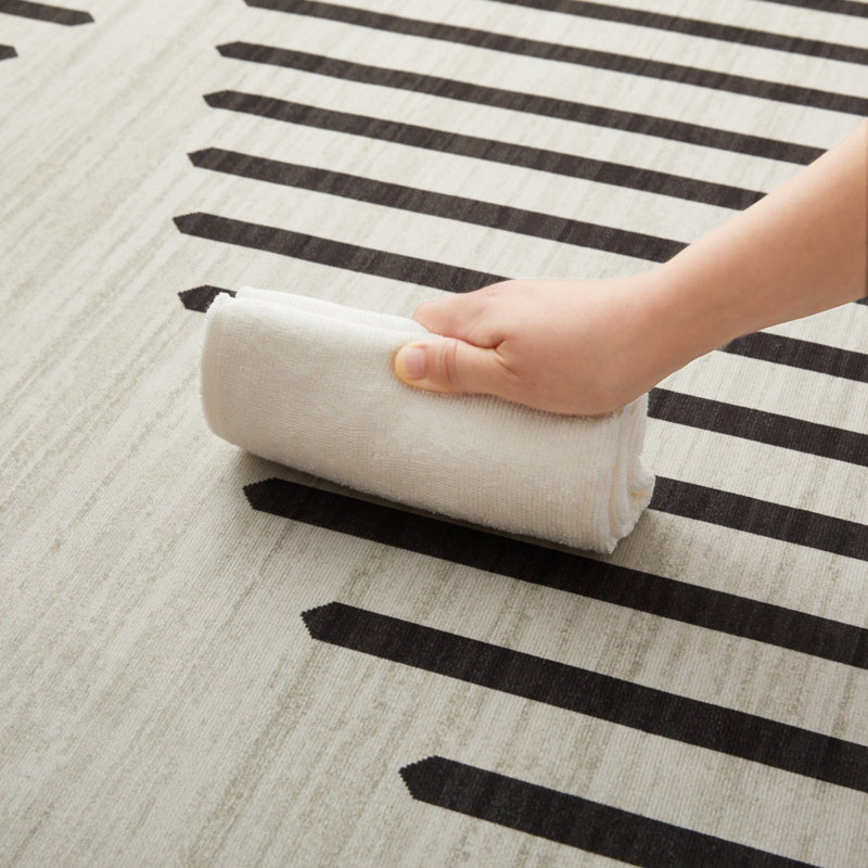 Abstract Machine Printed Shag Area Rug, Rectangle 200 x 290 cm