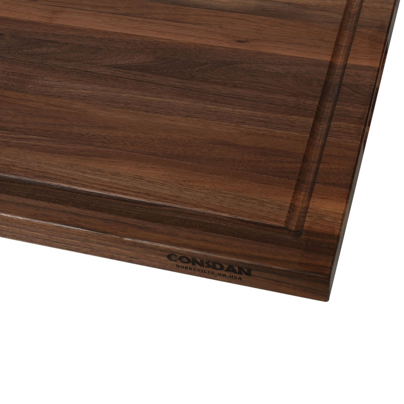 Planche à découper avec planche à découper pré-finie en bois de noyer massif, L 20 po x l 15 po x H 1 po
