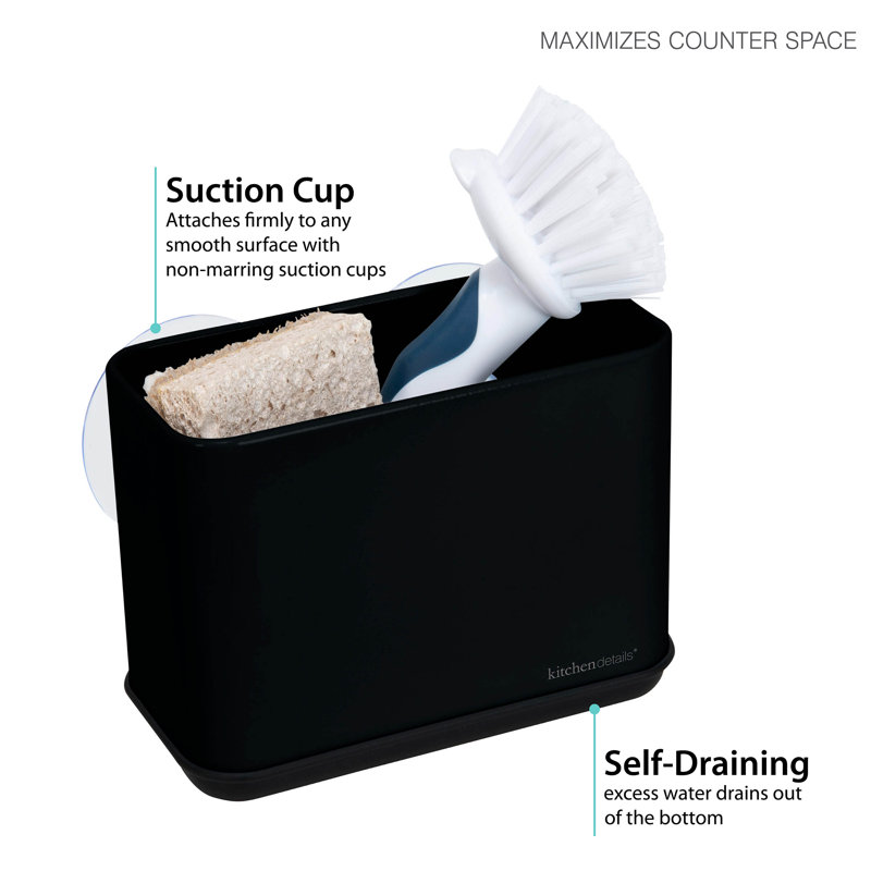 Matte Black Ceramic Suction Sink Caddy