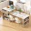 Îlot de cuisine avec prise de courant, rangement double et 2 tiroirs-376013507