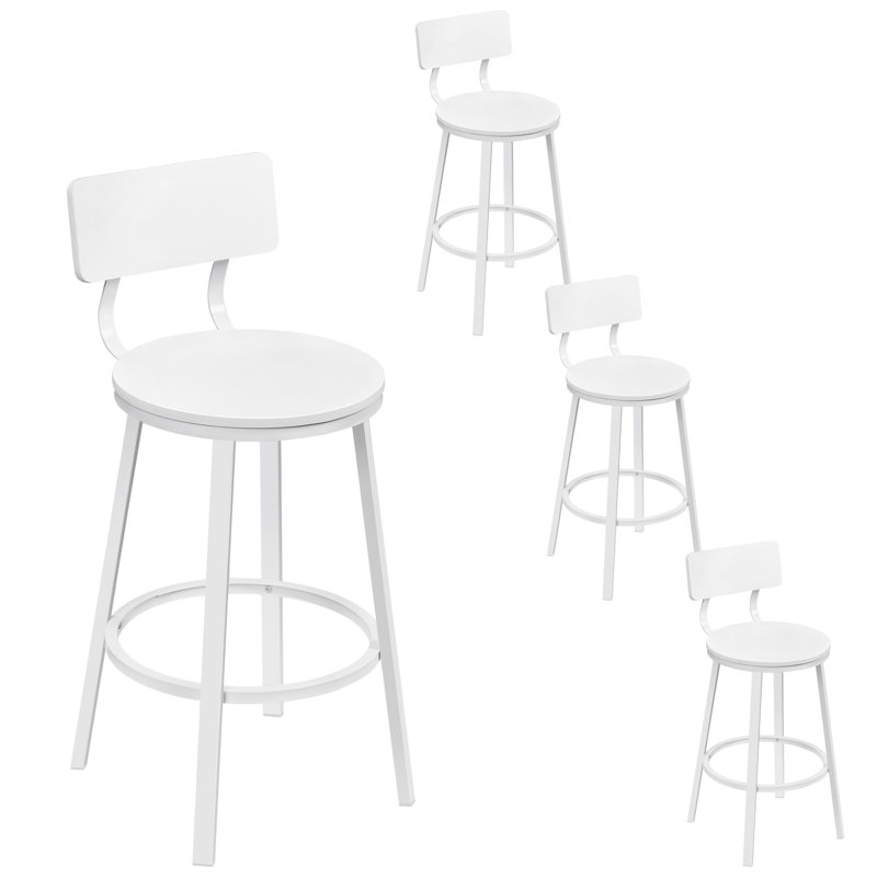 Annik Counter Stool with Metal Frame, White
