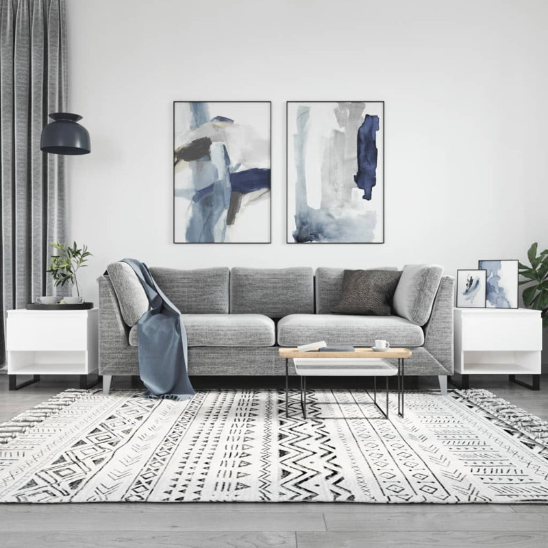 Sled Coffee Table with Storage, White