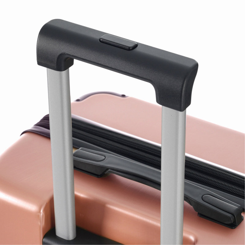 Valise rigide, valises en ABS léger et durable avec roues doubles, bagage de voyage extensible à carreaux de 24 pouces (rose)