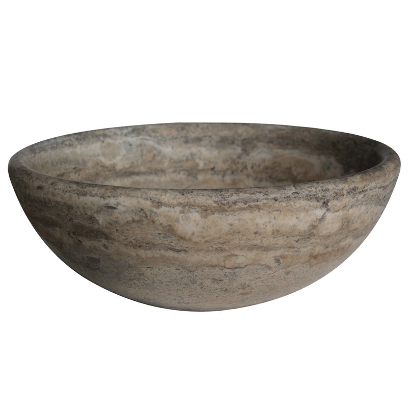 TashMart Classic 16'' Stone Circular Bathroom Sink, Antico