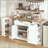 Multi-Functional Storage Sideboard, Extendable Dining Table, Adjustable Shelves, 3-Tier Pull-Out Rack, Kitchen Island Storage For Kitchen, Dining Room, Living Room-950952888