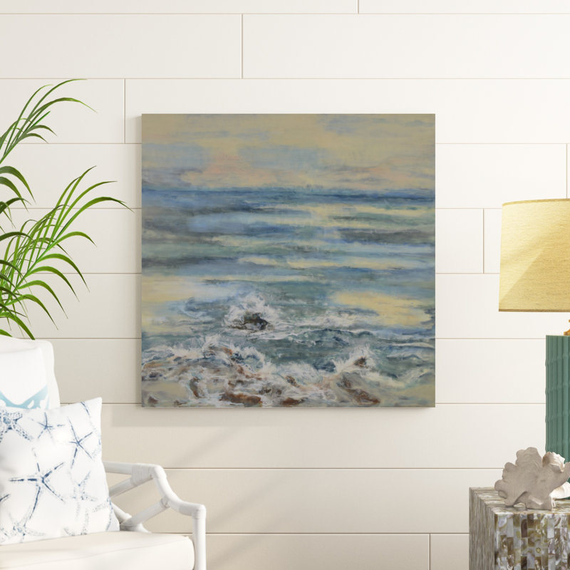 Au-delà de la mer agitée, H 36 po x l 36 po