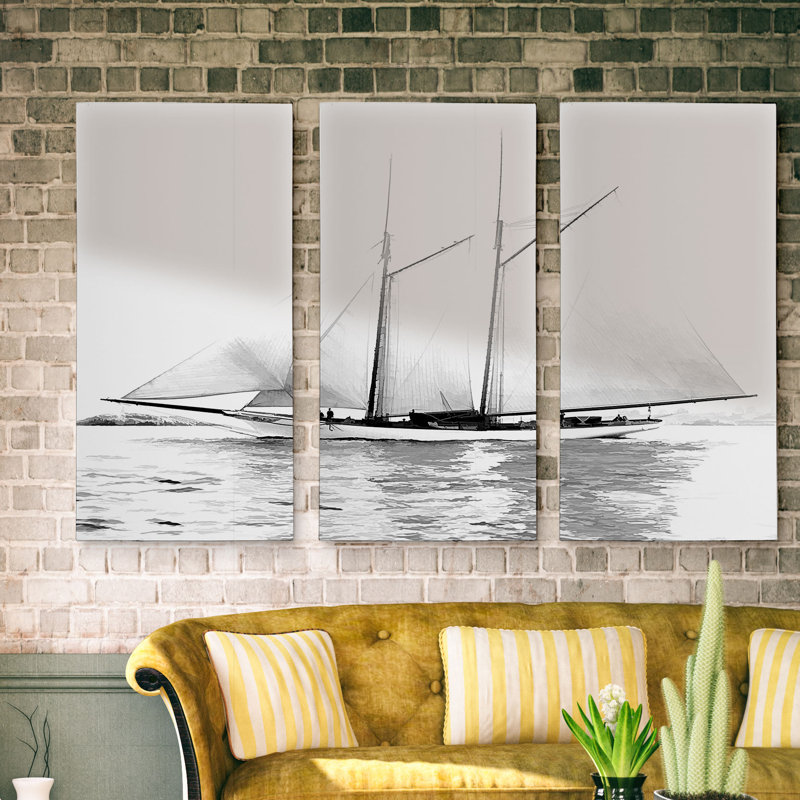 A Premium «Sailing Yacht I», photographie de plusieurs pièces sur toile, H 32 po x l 48 po x P 1,5 po
