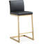 Upholstered Counter Stool with Metal Frame-1944250289