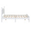 Structure de lit double en bois pleine grandeur, lit plateforme de style rétro avec support en lattes de bois, blanc-30780755-30780752