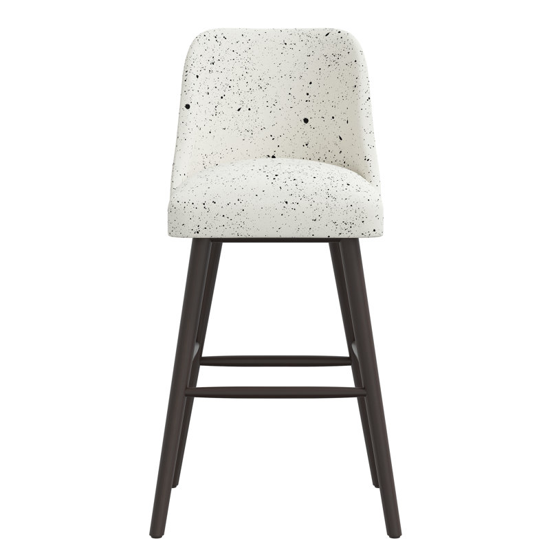 Tabouret de bar et de comptoir Gallie, Bois noir, Tabouret de bar (siège d'une hauteur de 31 po), Asbtract naturel Evelyn