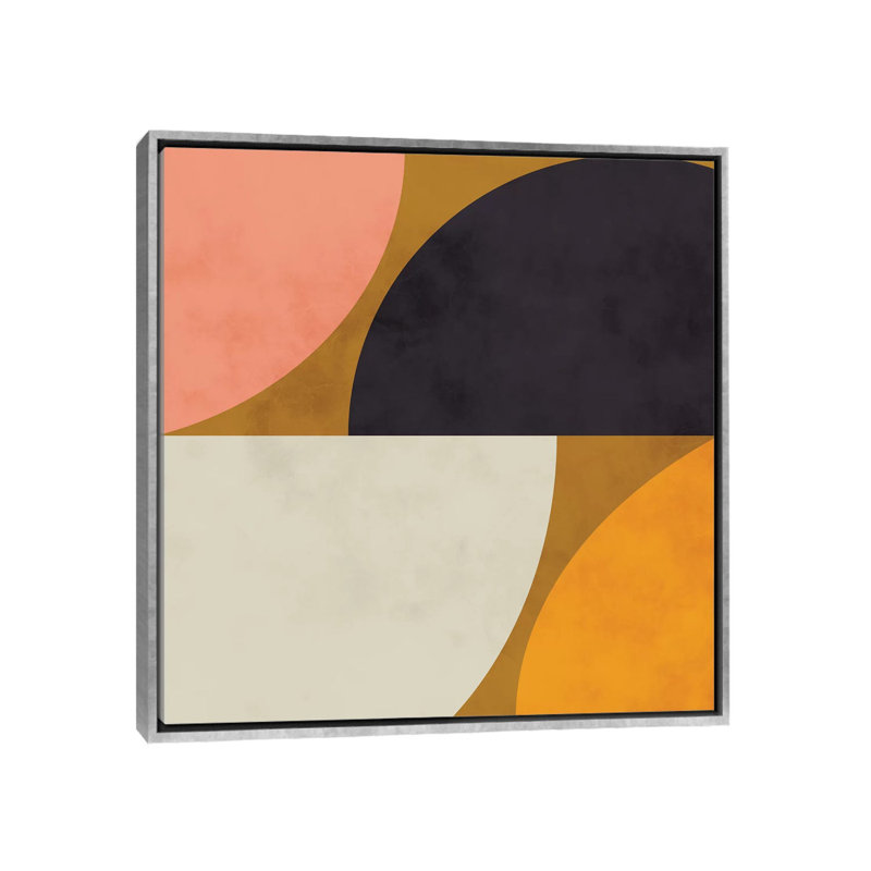 «Geometric Art III» par Ana Rut Bré - impression d'art graphique, Toile avec cadre argenté, Aucun mat