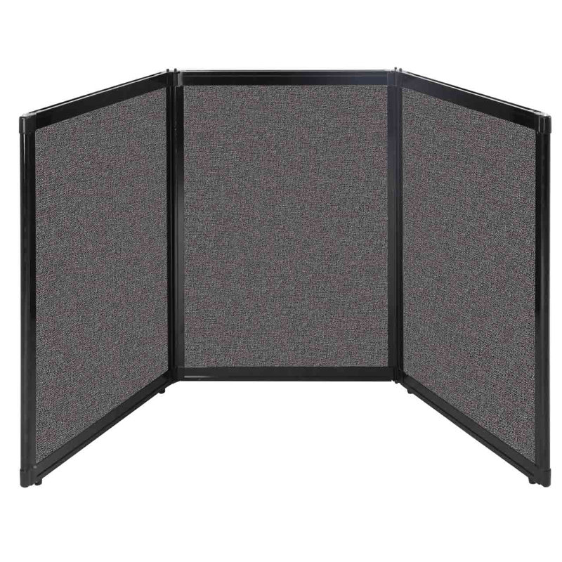 Versare Tabletop Booth Display, Charcoal Grey, 36" x 99"