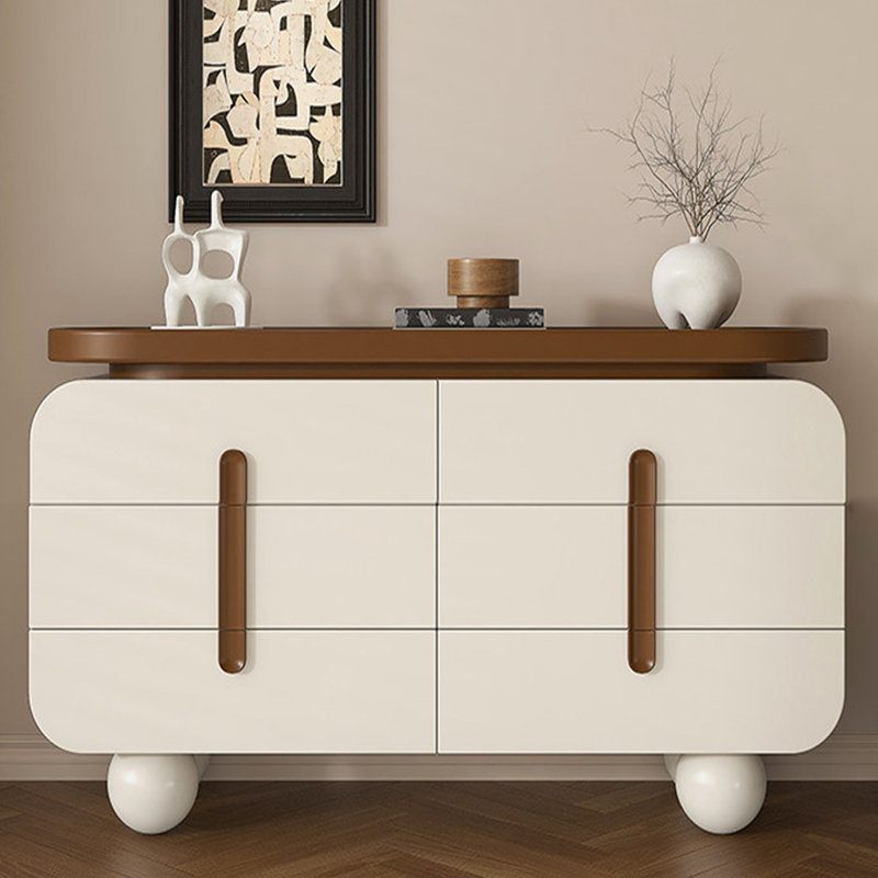 Armoire de rangement style crème française, 29.33" H x 55.12" W x 15.75" D