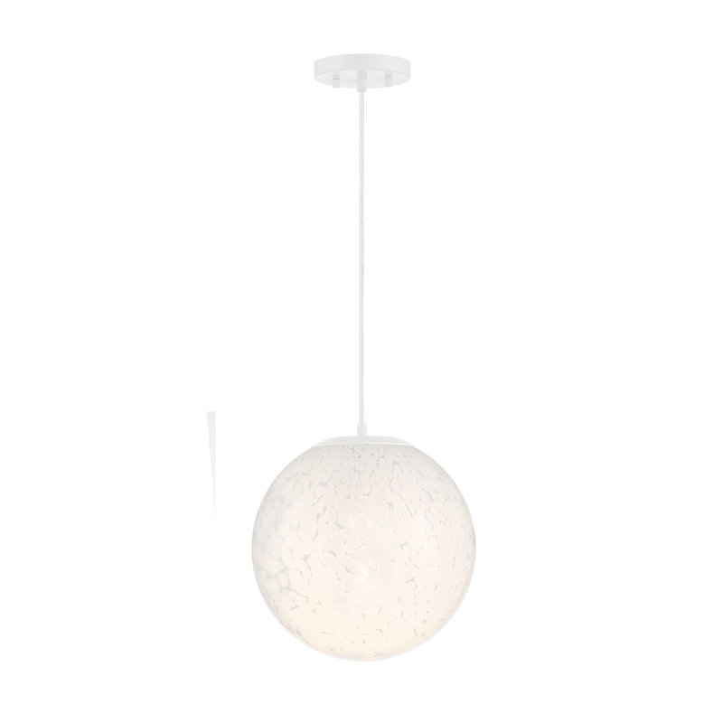 Luminaire suspendu sphère 1 lumière Christoffel, H 84,5 po x l 12 po x P 12 po
