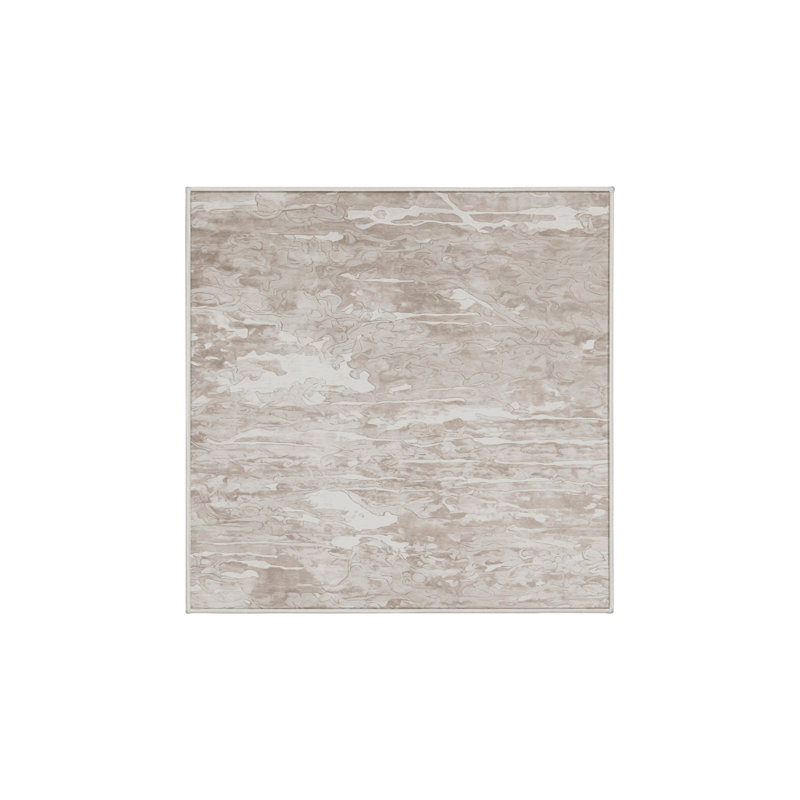 Tapis beige lavable à la machine, Carré 4 pi