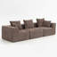 Canapé modulaire surdimensionné à assise profonde, canapé modulaire entièrement en mousse 3 pièces en tissu texturé doux, assemblage sans outil, profil bas convenant aux appartements, 111 po x 37 po x 23,6 po-2052696817