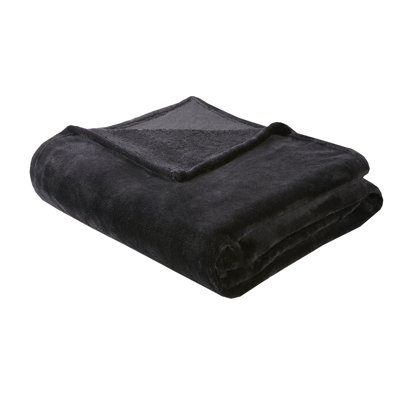 Microlight Plush Black Oversized Ultra-Soft King Blanket