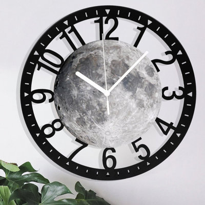 Horloge murale ronde en fer 10 po avec mouvement à quartz silencieux, chiffres arabes, impression UV