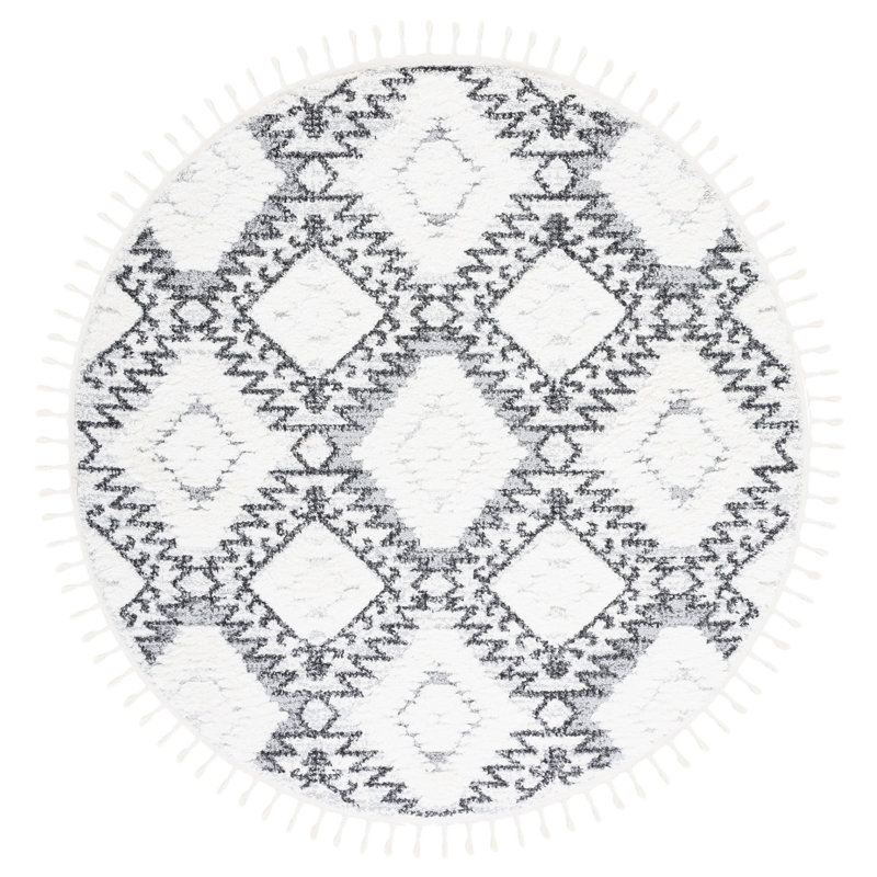 Tapis à poils longs Kampsville, Rond 6 pi 7 po