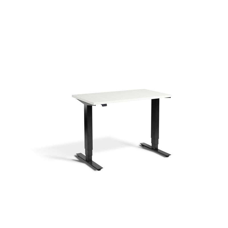 Mirano Adjustable Metal Base Standing Desk, Black, White