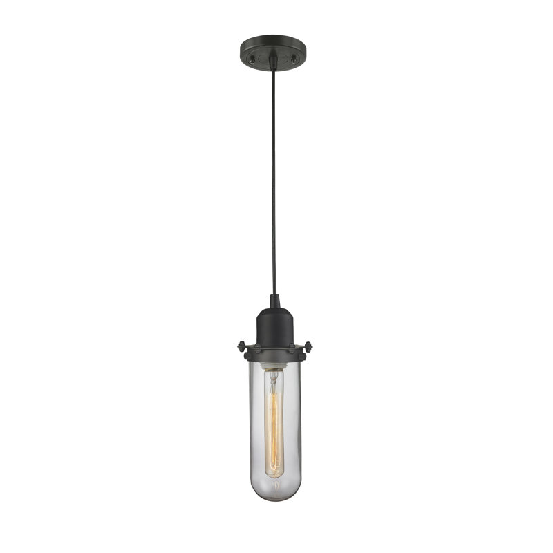 Luminaire suspendu géométrique 1 lumières simple Carrie, Transparent, Bronze huilé
