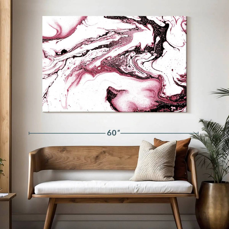 Avery Plum Abstract, 34" H x 51" W