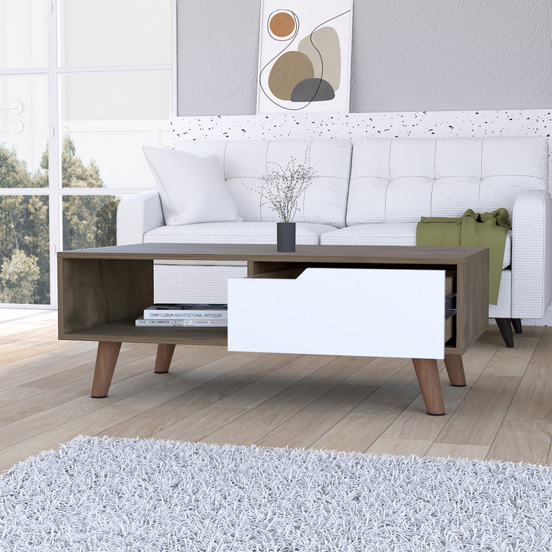 1-Drawer 1-Shelf Rectangle Coffee Table