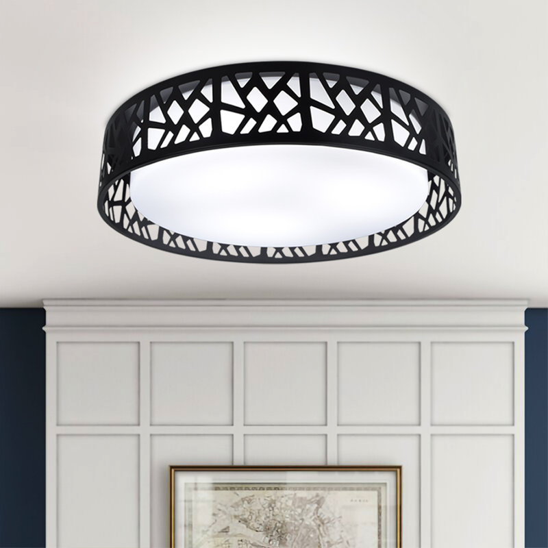Mendive LED Flush Mount, Black, 18.5"