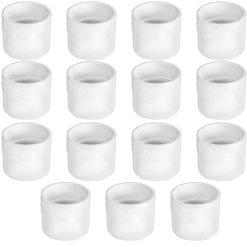 Adaptateur de nettoyage en PVC blanc 6 pouces, moyeu x filetage femelle pour systèmes de drainage, d'évacuation et d'évacuation (paquet de 10)