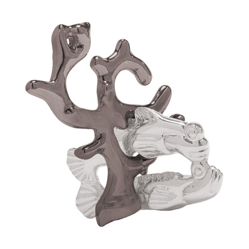 Gray and White Cast Metal Ocean Reef Puzzle