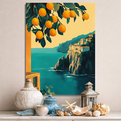 Amalfi in Vintage Sunlight II - Italian Coastal Framed Canvas Wall Art