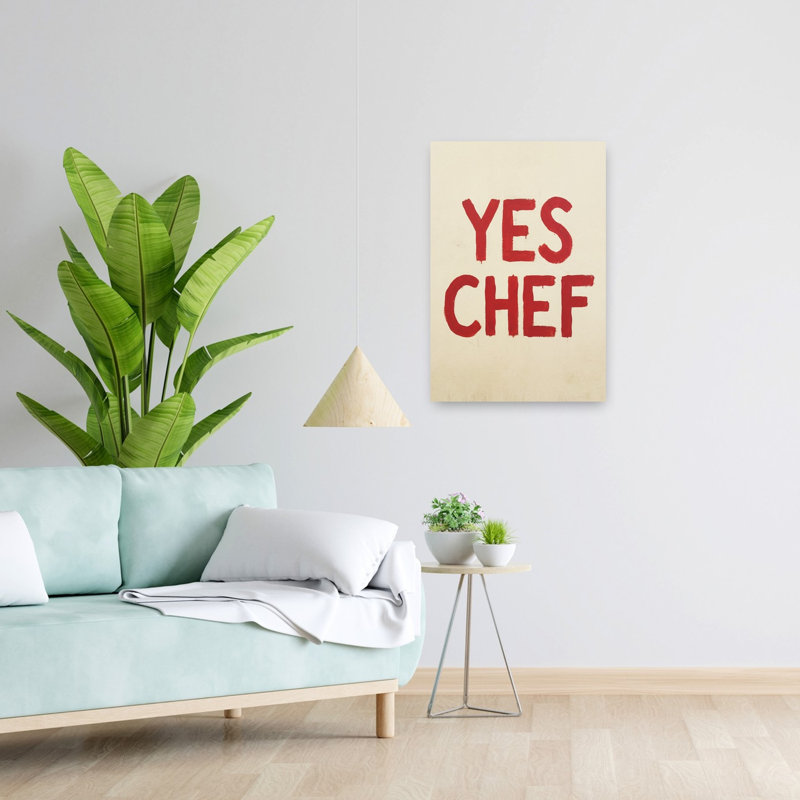 «Bold Yes Chef», art mural contemporain, H 24 po x l 16 po