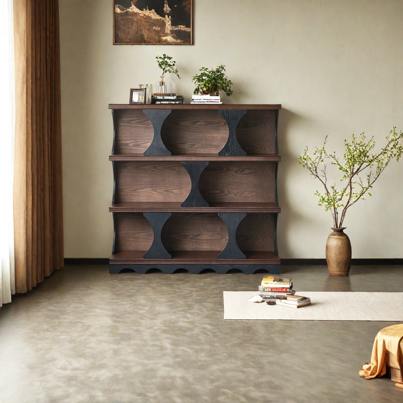 Floor-to-ceiling living room display cabinet, (3 Shelves) 47.24"H x 47.24"W x 12.6"D