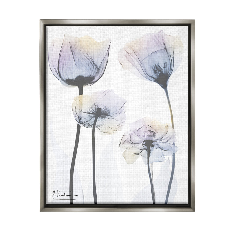 «Subtle Flower Shapes Floater Frame» par Albert Koetsier sur, H 21 po x l 17 po, Cadre flottant gris lustré